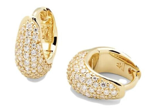 Tom Wood Jewellery Ice Huggie Pave Gold Øredobber Gull female