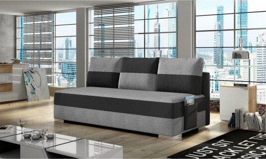 Sofa Eltap Atila 200x83x92 cm Sawana 21 Soft 11 Grå Svart