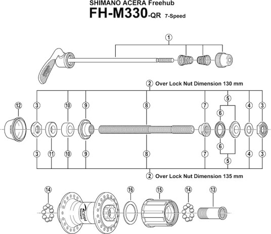 Shimano konus venstre til baknav FH-M330