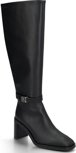 Calvin Klein Block Heel High Boot Lth Hdw TRIPLE BLACK 39 x 39