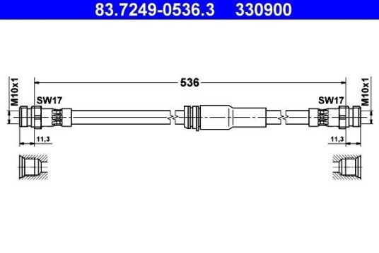 Bremseslange ATE 83.7249 0536.3 Bremseslange ATE 83.7249 0536.3