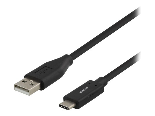 Deltaco USB-C til USB-A Kabel 1,5 m 3A Grå USB 2.0