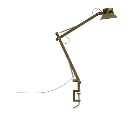 Muuto Dedicate S2 Bordlampe Med Klemme Brun Grønn