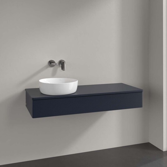 Villeroy & Boch Antao Servantskap med 1 skuff 120x50x19 cm u/lys Blå Matt