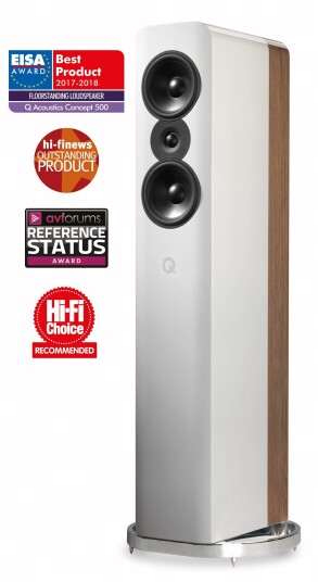 Q Acoustics Concept 500 - Høyttalere - Par Høyglans hvit og eik Q Acoustics Concept 500 - Høyttalere - Par Høyglans hvit og eik