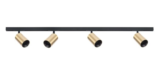 Antidark Designline Tube Pro komplett 2 meter spotskinne med 4 spotter GU10 - Svart/Messing