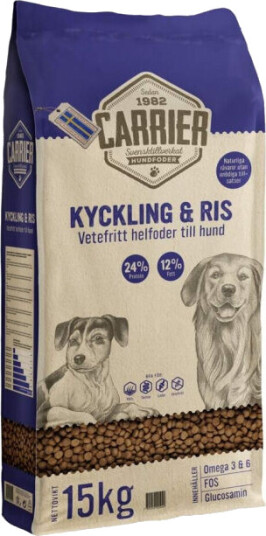 Carrier Hundefôr Kylling & Ris 15 kg - Tørrfôr for Voksne Hunder Carrier Hundefôr Kylling & Ris 15 kg - Tørrfôr for Voksne Hunder