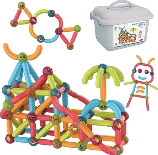 Woopie Magnetiske Konstruksjonsbyggesett 128 Deler – Lærende Klosser