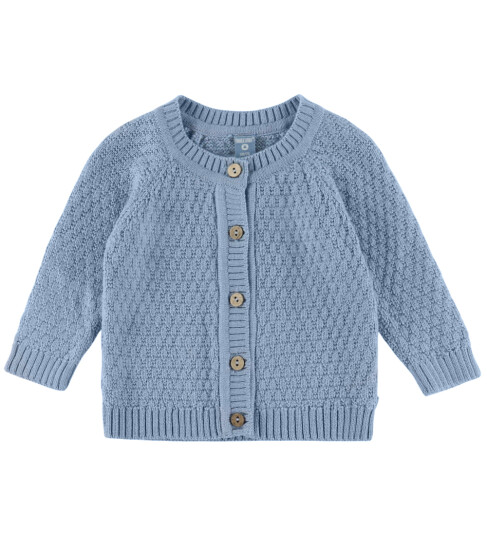 Smallstuff Blue Cardigan Square Strikk Merino Ull 68 74