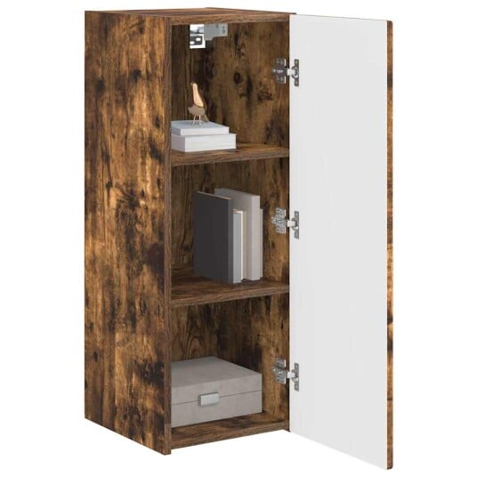 TV Veggskap 2 pcs Røkt eik 30 x 31 x 80 cm Konstruert tre