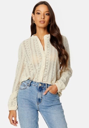 VILA Vichikka Lace L/S Shirt Birch M VILA Vichikka Lace L/S Shirt Birch M