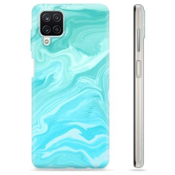 Samsung Galaxy A12 TPU-deksel Blå Marmor