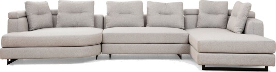 Tekawa Sofa m. Divan 4 seters   Lysegrå