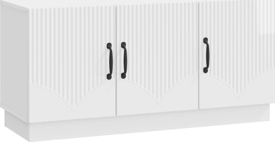 TV skap Høgglans hvit 99 x 34,5 x 47 cm Konstruert tre