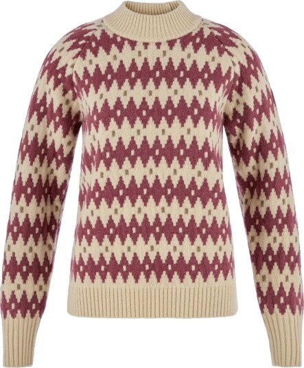 Fjellreven Övik Jacquard Knit W Light Beige mesa Purple XL