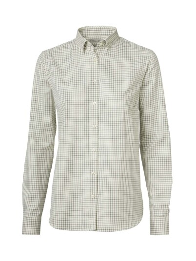 Chevalier Chorley Shooting Fit Shirt Women Thyme Green Tattersall 42W