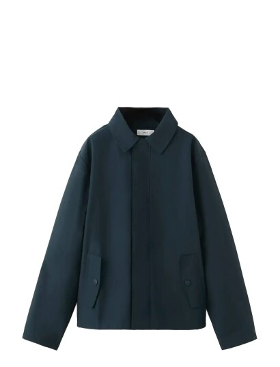 Mango Cotton Jacket With Shirt Collar Navy 10