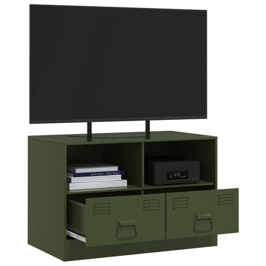 TV-benk olivengrønn 67x39x44 cm stål TV-benk olivengrønn 67x39x44 cm stål