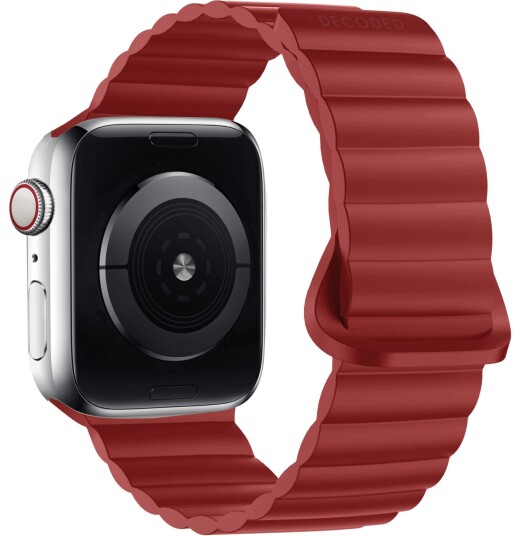 Decoded Silikone Magnet Traktionsrem til Apple Watch - 42/44/45mm - RÃ¸d