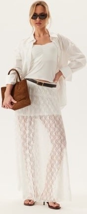 VERO MODA Vmnelda Hw Long Lace Skirt Snow White XS VERO MODA Vmnelda Hw Long Lace Skirt Snow White XS