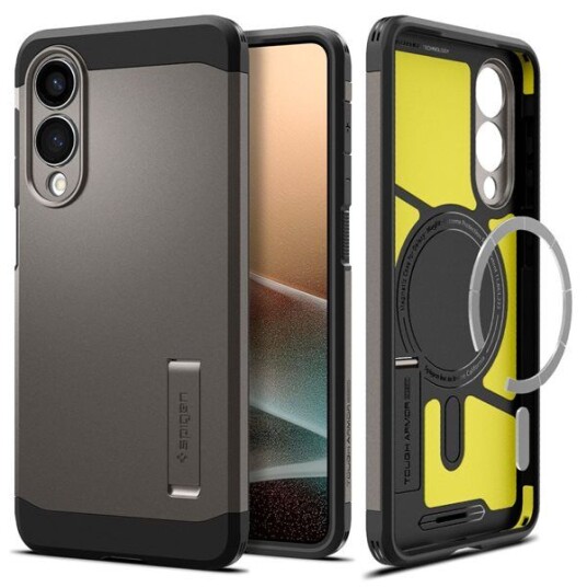Spigen Tough Armor MagSafe Mobildeksel Gunmetal for Samsung Galaxy S25 Edge Spigen Tough Armor MagSafe Mobildeksel Gunmetal for Samsung Galaxy S25 Edge