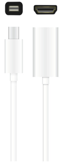 QNECT Adapter Mini DisplayPort 1.2 male - HDMI fem, 0.1m QNECT Adapter Mini DisplayPort 1.2 male - HDMI fem, 0.1m