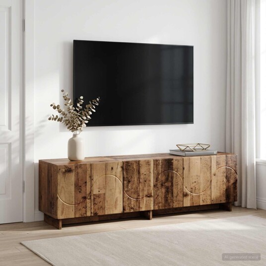 vidaXL TV benk 140 x 34,5 x 40 cm Gammelt tre Konstruert tre