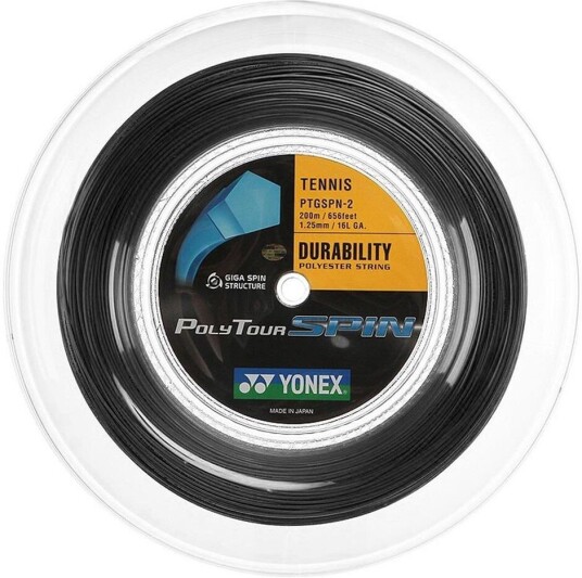Yonex Polytour Spin 125 Reel 200m Black Yonex Polytour Spin 125 Reel 200m Black