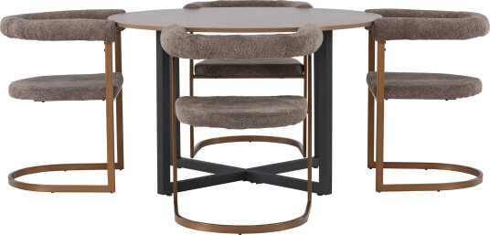 Venture Design Durango & Morning spisegruppe Brun/valnøtt 4 stoler & bord 120 cm