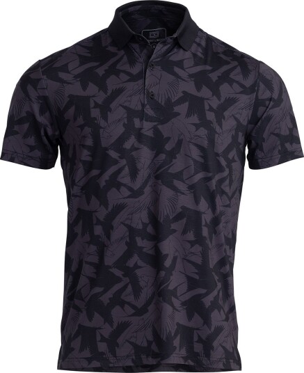 Bogeys & Birdies M Tech Pique Birdie AOP Svart Golf pologenser herre Black Small