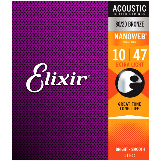Elixir Nanoweb Extra Light Saiten für Westerngitarre Elixir Nanoweb Extra Light Saiten für Westerngitarre