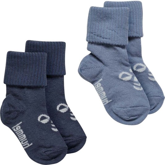 Hummel Hmlmini 2 pack sokker i ull Ombre Blue/Flint Stone (24/27) 24/27