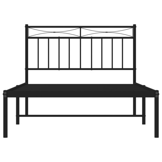 vidaXL Sengeramme i metall med hodegavl svart 107x203 cm 8721012209961
