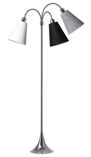 Trafikk Gulvlampe E27 i Krom Med Hvit/Sort/Sort Flekket - Nielsen Light Trafikk Gulvlampe E27 i Krom Med Hvit/Sort/Sort Flekket - Nielsen Light