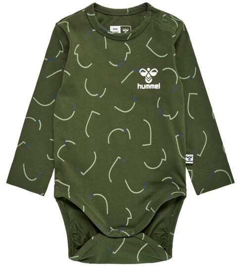Hummel Body L/æ hmlObi Olive Natt 68 Langermet Body Grønn 62