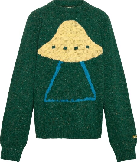 Bobo Choses Pixel Abduction Jacquard Jumper Bobo Choses   GREEN   155