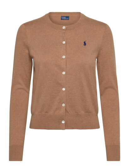 Polo Ralph Lauren Cotton Crewneck Cardigan Brown XS Polo Ralph Lauren Cotton Crewneck Cardigan Brown XS