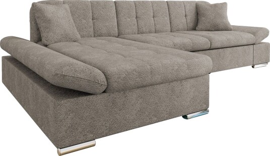 Vananda Sofa med Sjeselong 3 seter i Bouclé Grå Vananda Sofa med Sjeselong 3 seter i Bouclé Grå