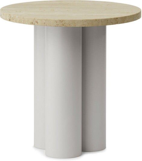 Normann Copenhagen Table Sand - Travertine Light Sidebord Mønstret,Grå Metall/stein