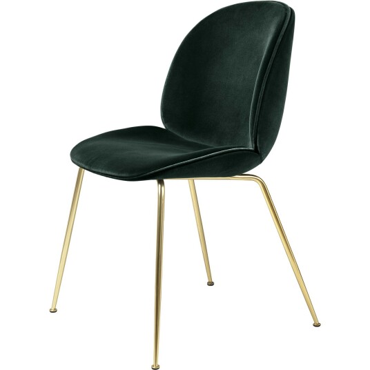 Gubi Beetle Stol Brass / Velvet Dark Green