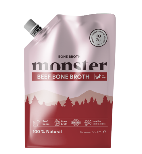 Monster Pet Food Benbuljong oksekjøtt 350 ml Hundesnacks og Tyggbein