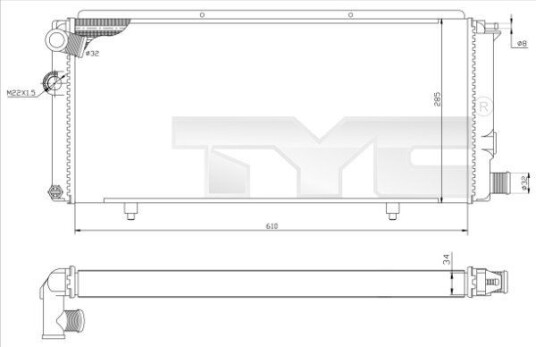 Radiator TYC 726 0014 R