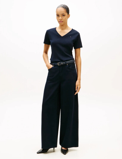 Tommy Hilfiger New Slim Cody V-Nk Ss - Black - XXS Tommy Hilfiger New Slim Cody V-Nk Ss - Black - XXS