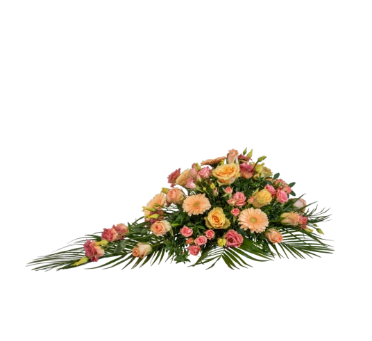Bårebukett/ båredekorasjon i pastellfarger 90 cm