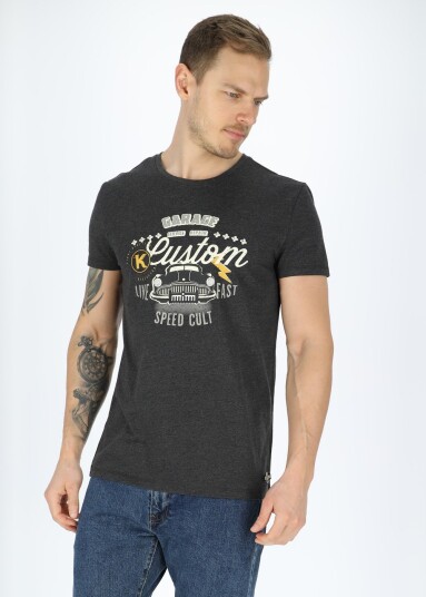 Koppartrans Custom Tee Dk. Grey Melange S T-Shirts