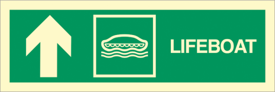Jo Safety Lifeboat arrow up left side Etterlysende plast HI150 100 x 300 mm Jo Safety Lifeboat arrow up left side Etterlysende plast HI150 100 x 300 mm