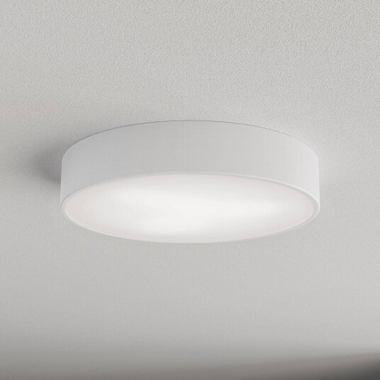 TEMAR LIGHTING Cleo 400 taklampe hvit sensor IP54 Ø 40 cm metall