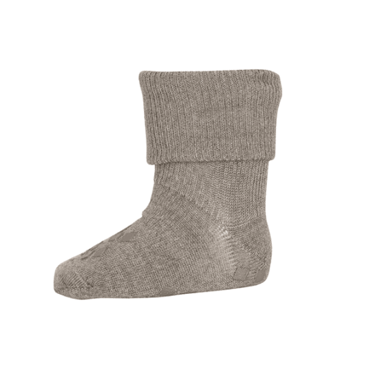 MpDenmark Rio Babysokk Anti-Skli Ull Light Brown Melange