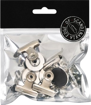 Edge Edge Of Scandinavia Bulldogklemme Med Magnet 31Mm 4St Sølv. 6 Stk.