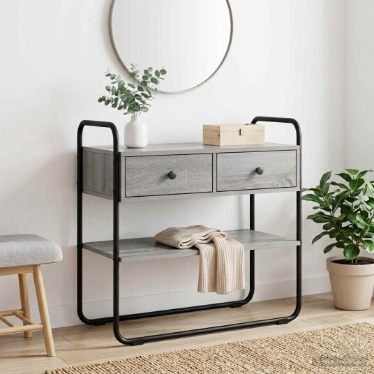 vidaXL Konsollbord Grå Sonoma 100 x 40 x 75 cm Konstruert tre